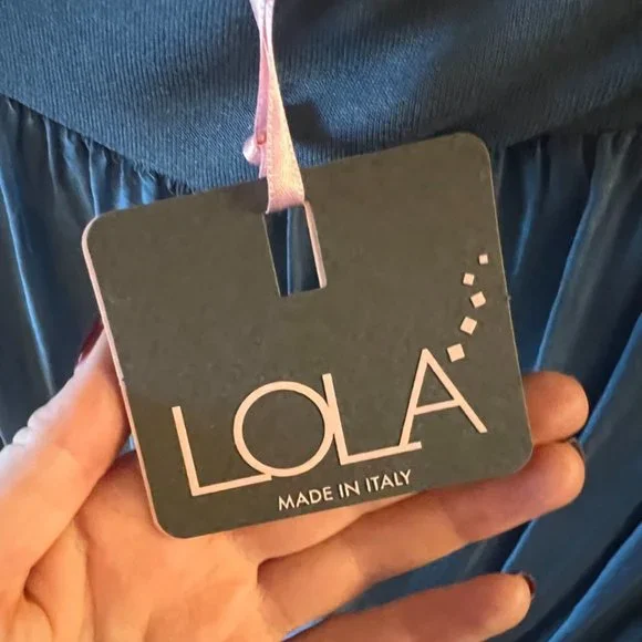 MADE IN ITALY Blue silk blend palazzo pants - Picture 2 of 3